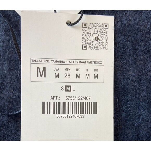 Zara Womens Sweater Wool Alpaca Sccop neck Side tie Knot M Black 5755/122 NWd - Picture 9 of 12